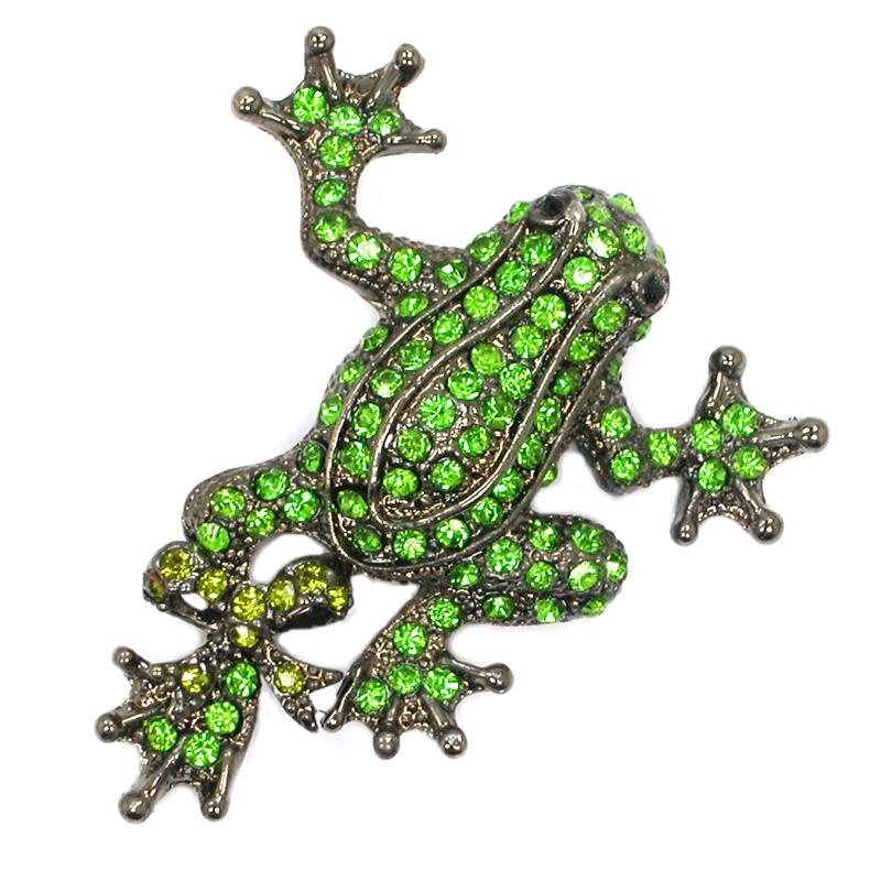 

Pins, Brooches 12pcs/lot Wholesale Rhinestone Frog Pin Jewelry Gift Brooch C102389