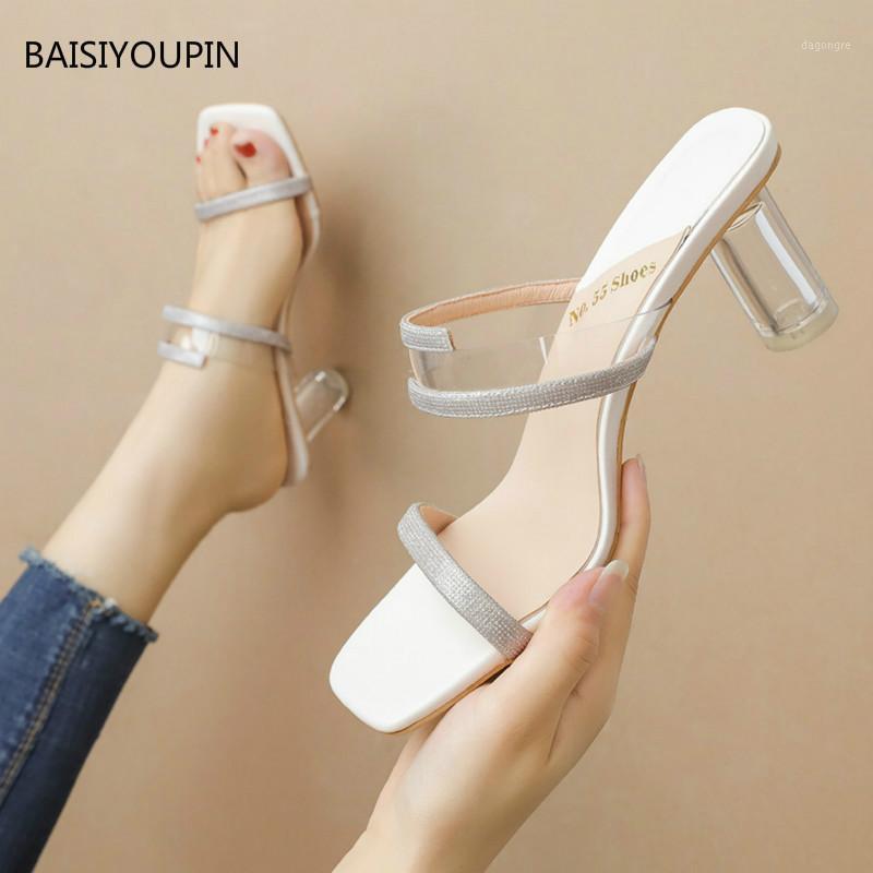 

Fashion New High-quality Women Slippers Summer Shoes Sweet Transparent-heel Pumps Club Party 6cm High Heels Casual Female Slides1, Apricot