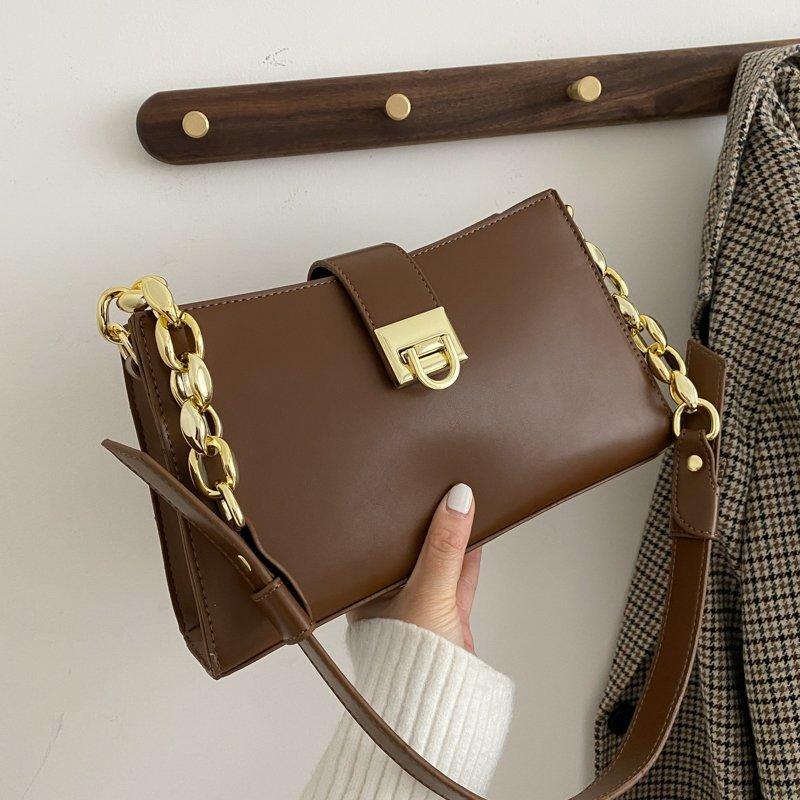 

Women Shoulder Bag 2021 New High Quality Chain Designer Handbags and Purses Female Clutch Ladies Hand Bag 6902, Black