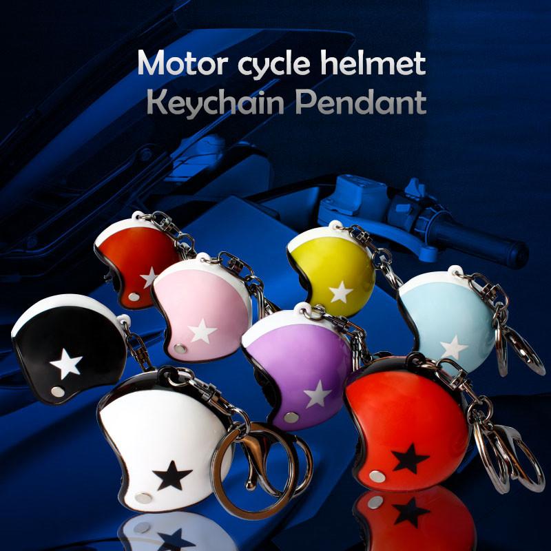 

Keychains Nice Motorcycle Helmet Keychain Pendant Classic Key Ring Keyfob Casque Holder Sport Events Premium Creative Business Gifts