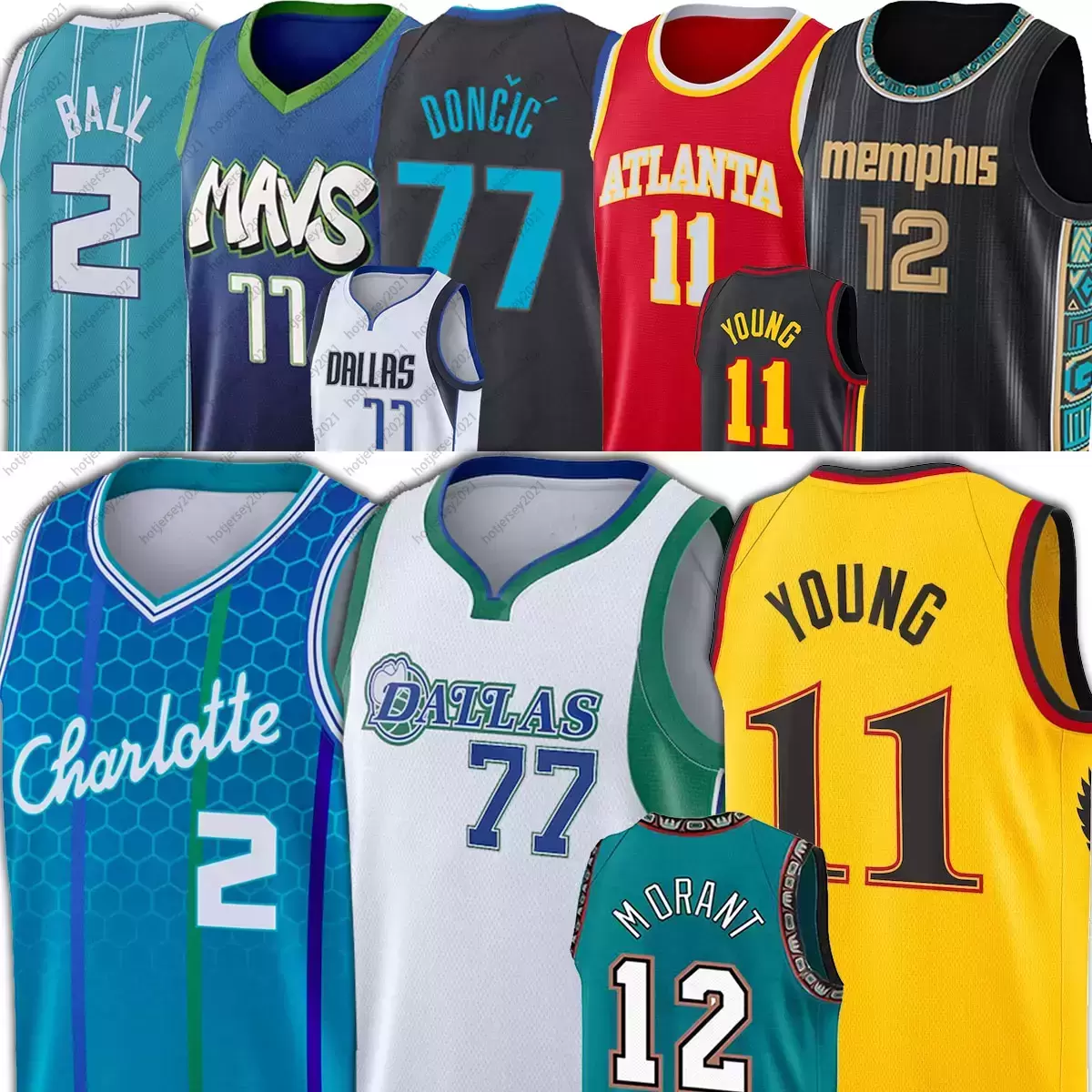 

LaMelo 2 Ball Ja 12 Morant Basketball Jersey Gordon 20 Hayward Trae 11 Luk Young 77 Doncic Men Jersey, Men1