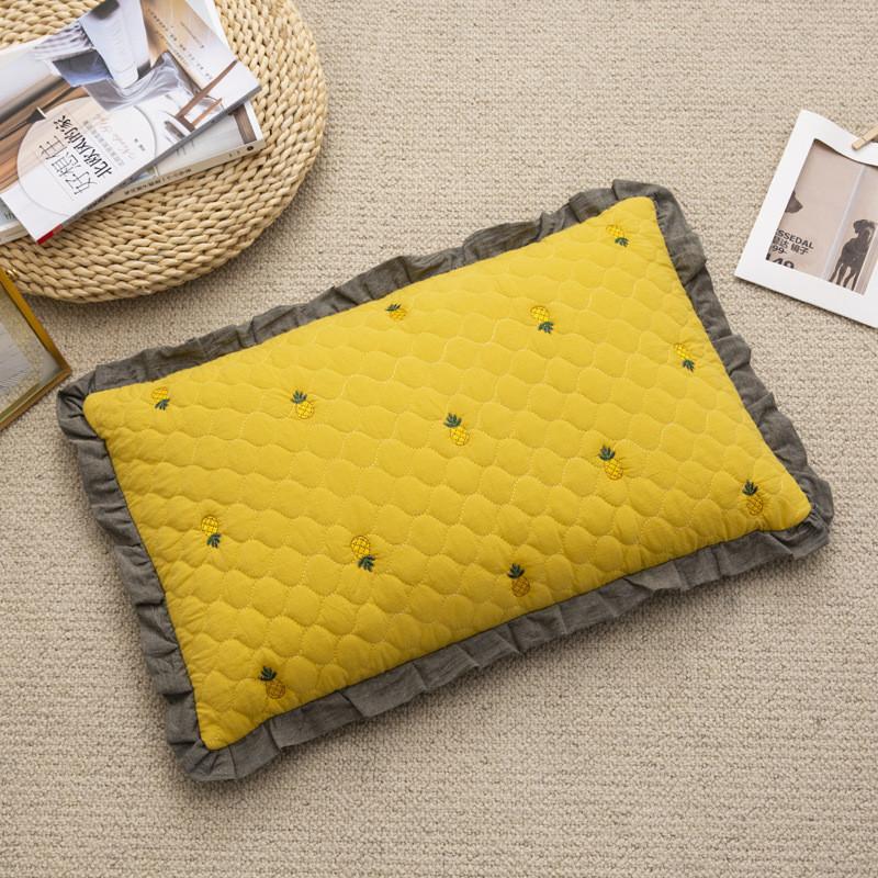 

Embroidered pineapple sleep neck pillow 30*50cm 100%cotton filled by buckwheat pillows for adult children home textile yellow