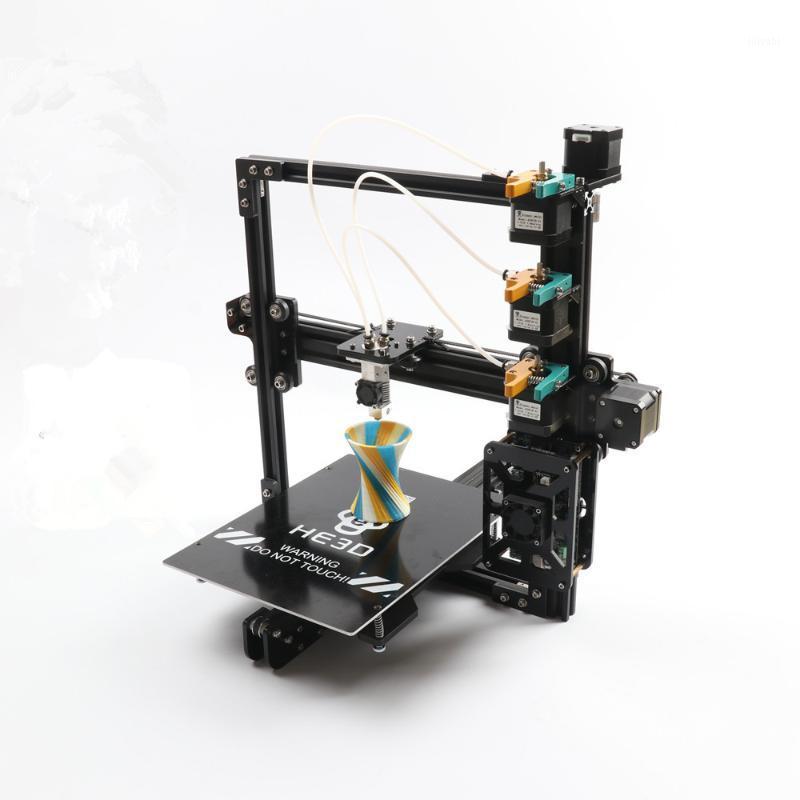 

HE3D the Newest EI3 triple large printing size 3 in 1 out extruder 3D printer kit with 2rolls filament+SD card as gift1