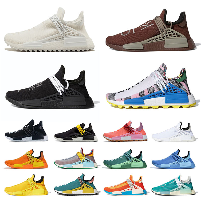 

Luxurys Pharrell Williams NMD HU Mens Human Race Extra Eye BBC Running Shoes Solar Pack Sun Designers Trainers sport runner Women Sneakers