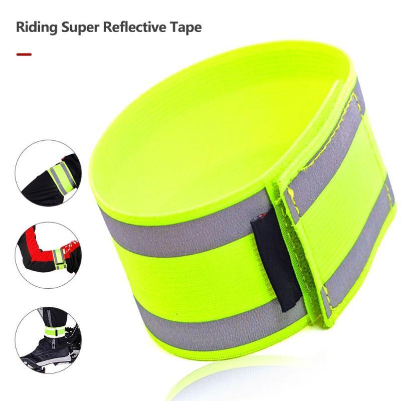

Cycling super reflective safety elastic high elastic leggings Arm Strap With Night Running Arm Band, Green