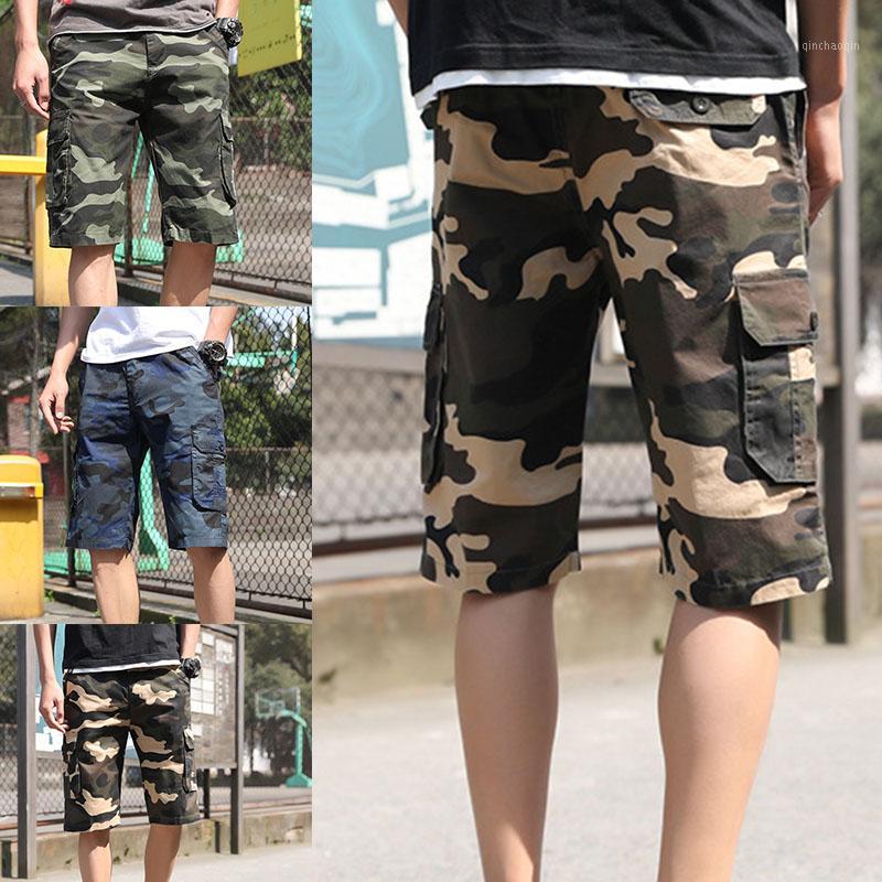 

Newly Men Casual Sport Shorts Camouflage Loose with Pockets for Summer Beach Running 19ing1, Beige