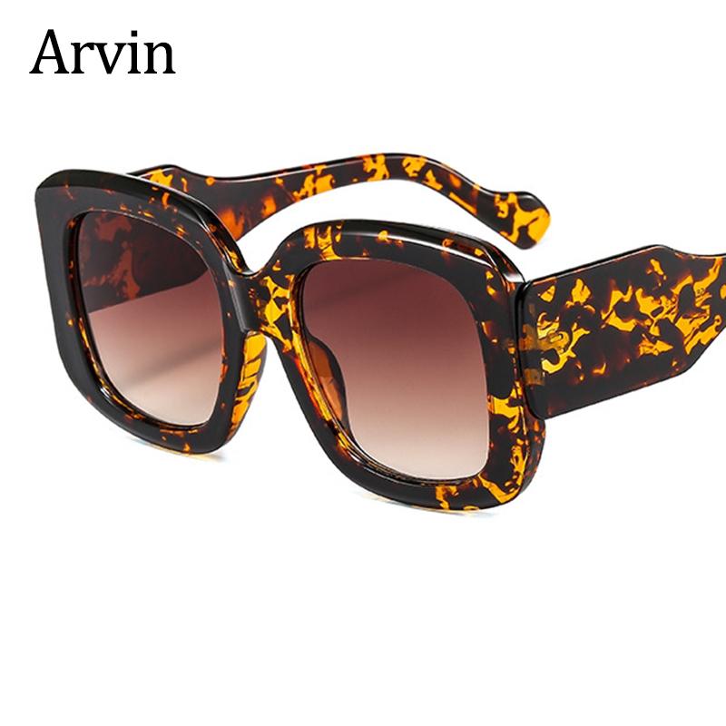 

Big Frame Sunglasses Oversized Square Vintage Glasses Leopard Shades Retro Brand Designer Gradient Sun Glasses Female Oculos