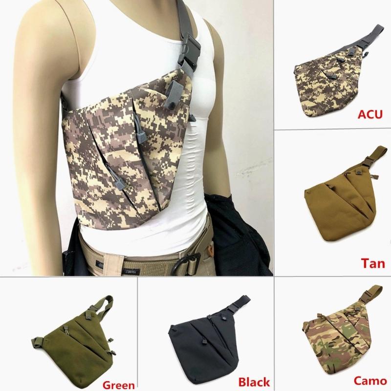 

Multifunctional Tactical Storage Gun Bag Left/Right Shoulder Bag Concealed Carry Gun Holster Chest Sports Pack 5 Colors, Acu right