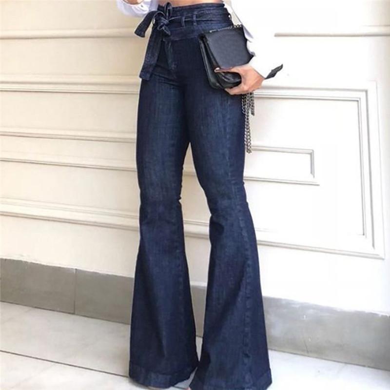 

Jeans Woman 2020 Autumn Elastic Plus Loose Women Jeans Denim Retro Wide Leg Pants Fashion Pantalones Mujer Cintura Alta, As pic