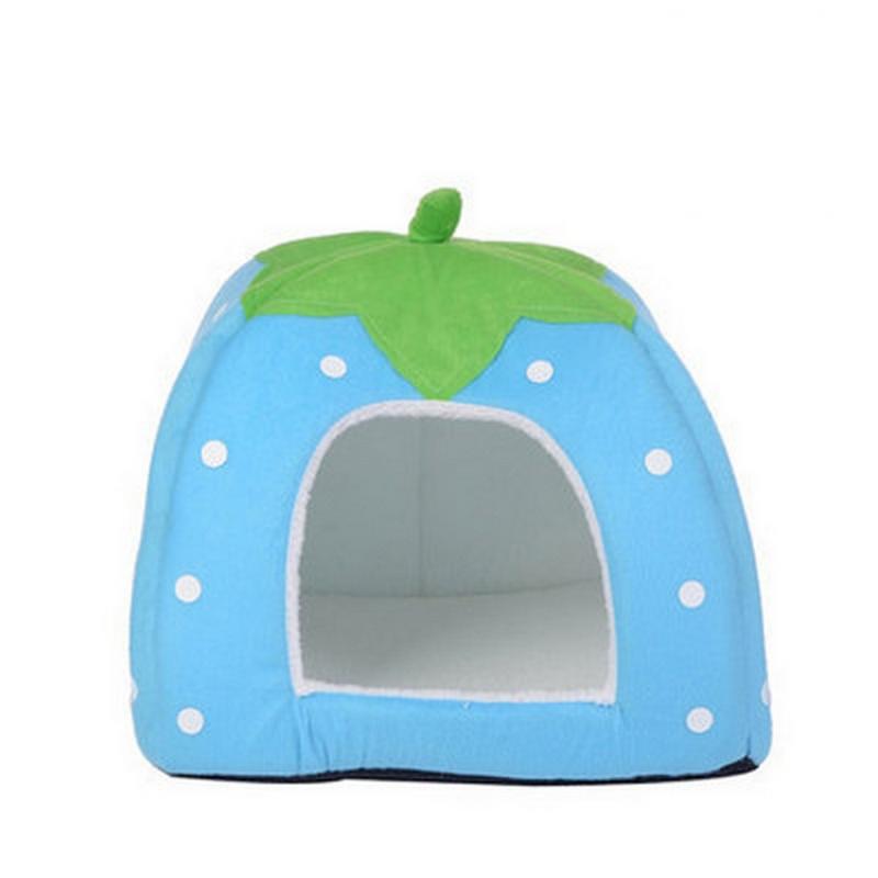 

Bed For Dogs Cats Animals Upgraded Foldable Dog Kennel Pet House Dog Bed Creative Strawberry Cart legowisko dla psa House, Blue