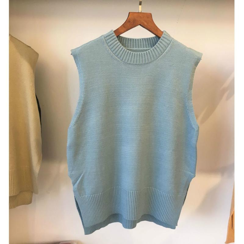 

Autumn Green Women Vest Sleeveless Sweet Cute Ladies Knitwear Simple Vintage Vest Female Knitted Pullover Girl Fashion Waistcoat, Black