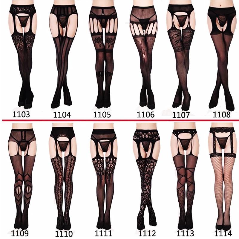 

Women's Sexy Fishnet Tights Shape Wear High Waist Weave Pantyhose Yarns Garter Net Stockings Hose Open Crotch Lingerie Collant, 1105