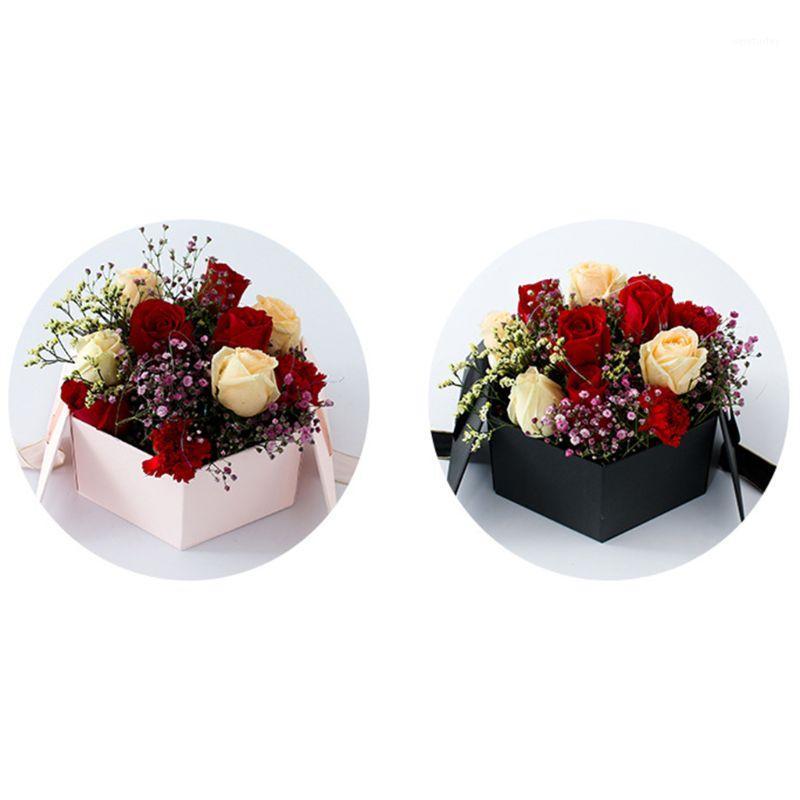 

Valentine's Day Hex Flip Flower Gift Box for Birthdays, Bridal Showers, Wedding X4YD1
