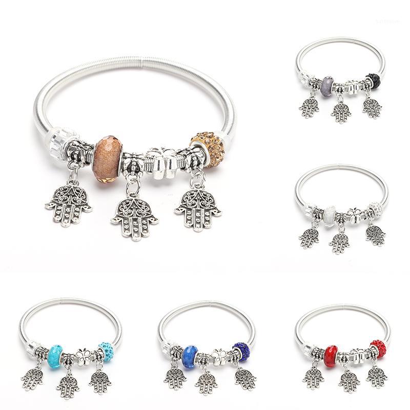 

Women's Elastic Bracelet Pendant Beads Alloy Charm Spring Spring Bracelet Female DIY Jewelry Beautiful Pendant1