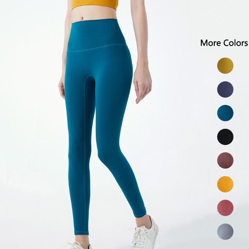 

Celebrity Style Women' Yoga Fitness Sports High-waisted Elasticity Leggings Brushed Bare Sense Capri Pants Yoga Pad 1237, Leaves yellow
