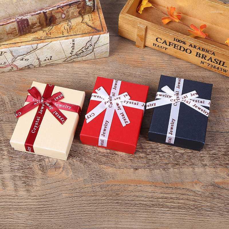

10PCS Square Jewelry Case Storage Box Ring Earring Holder Package Bowknot Decor1