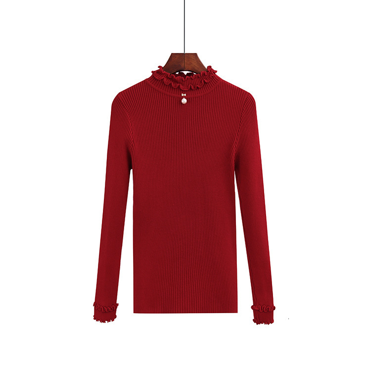 

2021 New Women Pullover Sweater Cute Gilr Pullovers Top Autumn Winter Ribbed Knitted Female Jumper Christmas Sweaters Tive, Orange