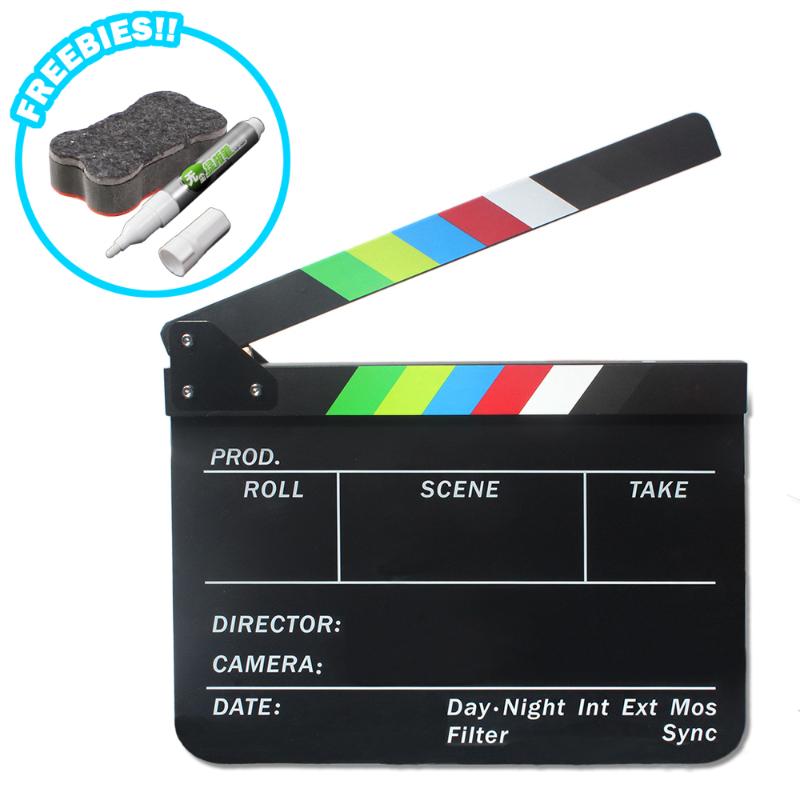

Director Video Scene Clapperboard Clapper Board Acrylic Dry Erase TV Movie Film Action Slate Clap Handmade Cut Prop