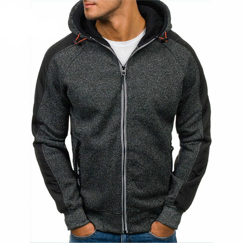 

2020 Autumn & Winter Men's Casual Grey Sweatshirt Hooded Fleece Warm Jackets Hoodies Hooded Tracksuit Plus Size 3XL, Light grey