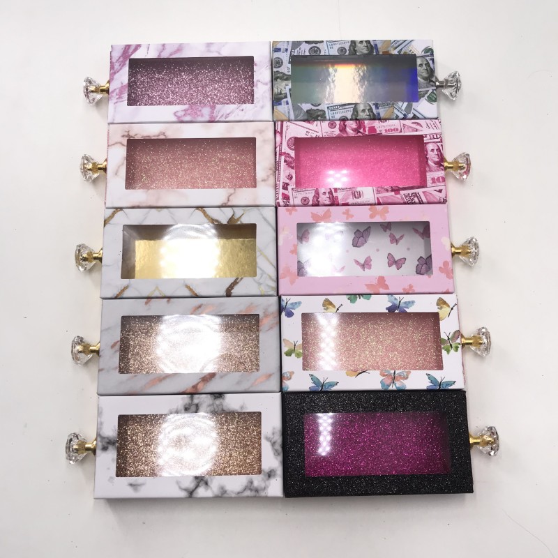 

Dollar Lash Cases Butterfly Eyelashes Packaging Slide Box with Hand Shank for 25mm Mink Fluffy Lashes Custom Eyelashes Packaging