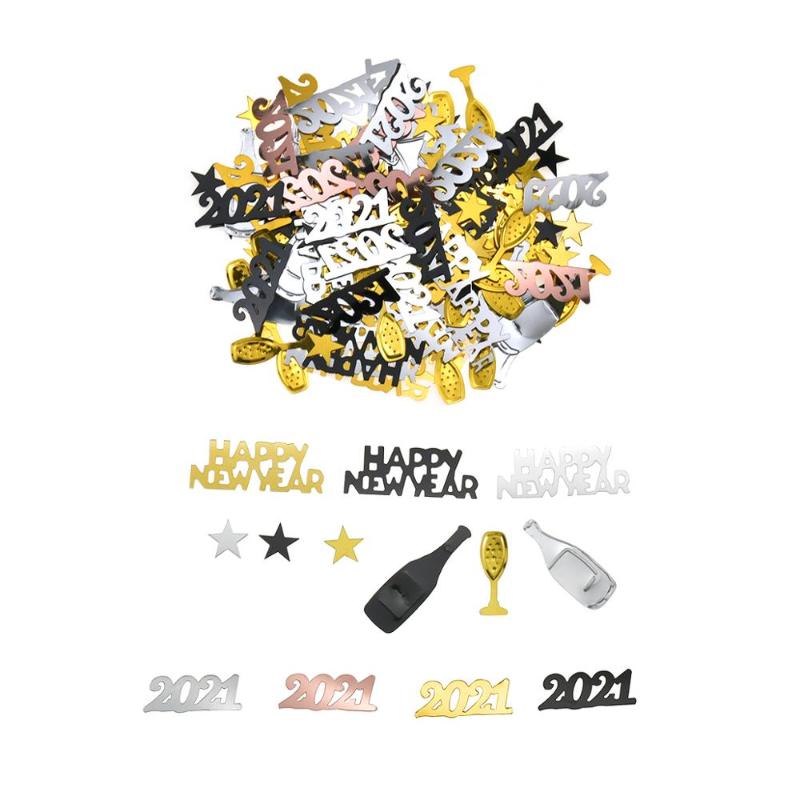 

60g Figure 2021 Gold Silver Number 2021 Confetti Happy New Year Confetti New Year Decoration Christmas Party Supplies