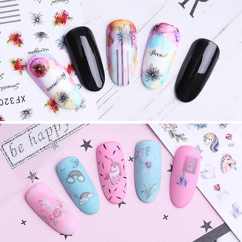 

Nail Sticker Jewelry 3D Summer Japanese-style Flowers Nail Sticker Flowers Retro Preserved Fresh Flower, As pic