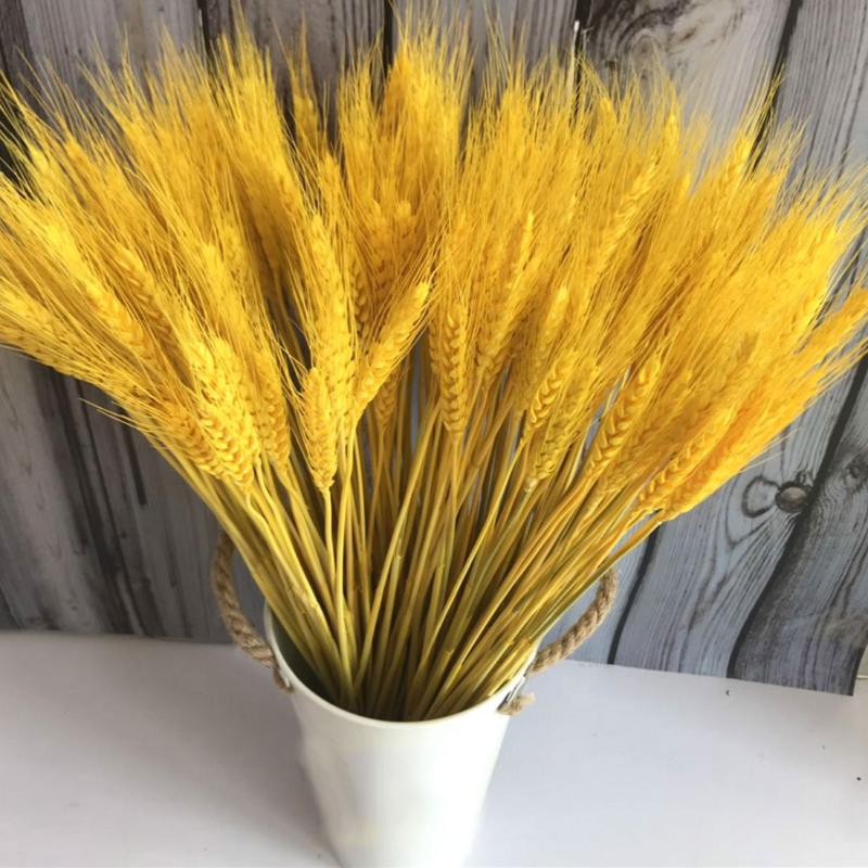 

50PC/lot Artificial Wheat Ears Natural Dried Flowers Grain Bouquet for Wedding Party Decor DIY Craft Scrapbook Home Decoration