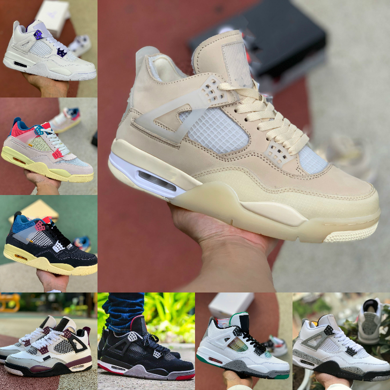 

2021 high 4 4s Basketball Shoes Men Women New Cream Sail The White Cement Bred Court Purple Union LA GUAVA ICE Rasta BORDEAUX sports shoes, Y4016