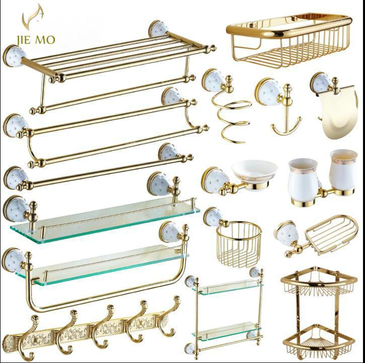 

Brass & Diamond Bathroom Accessories Products Toilet Paper Holder ,Roll Holder,toilet brush holder bathroom hardware coat hook1
