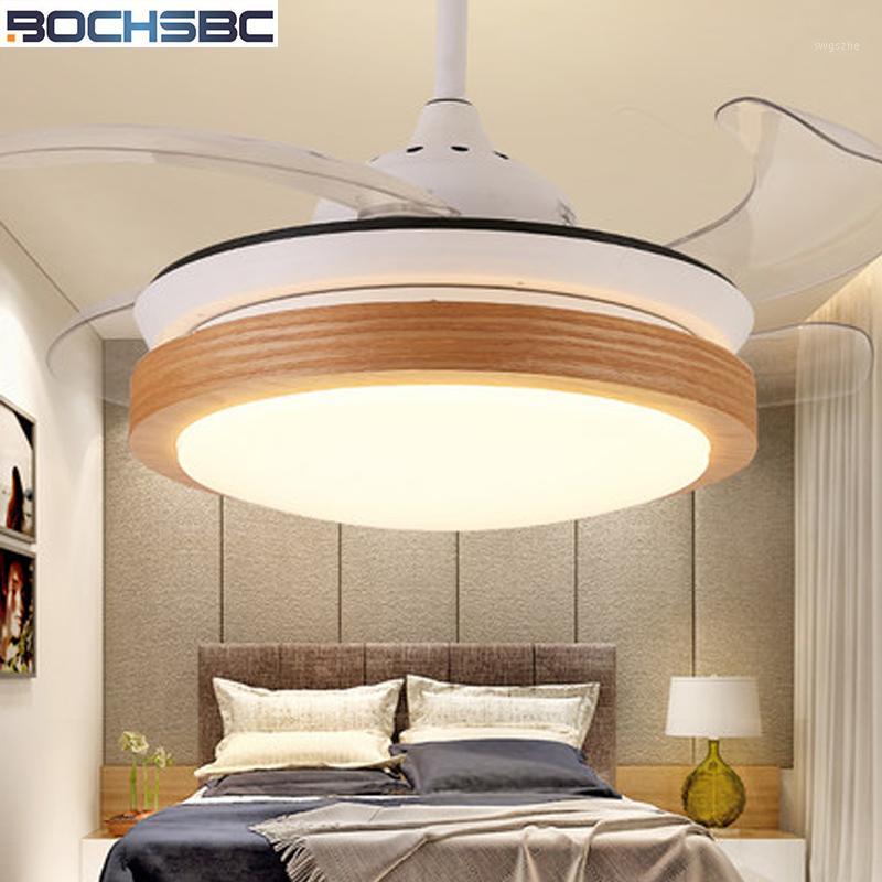 

BOCHSBC Invisible Fan Light Living Room Dining Room Bedroom Decoration Ceiling Fan Light Modern Minimalist Wood LED Lights1