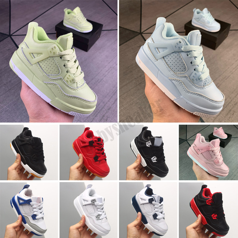 

New 4 Kids basketball shoes Children Outdoor sports shoes Gym Red Chicago 4s luxury Athletic Boy Girls sneakers EUR 28-35, Color 6