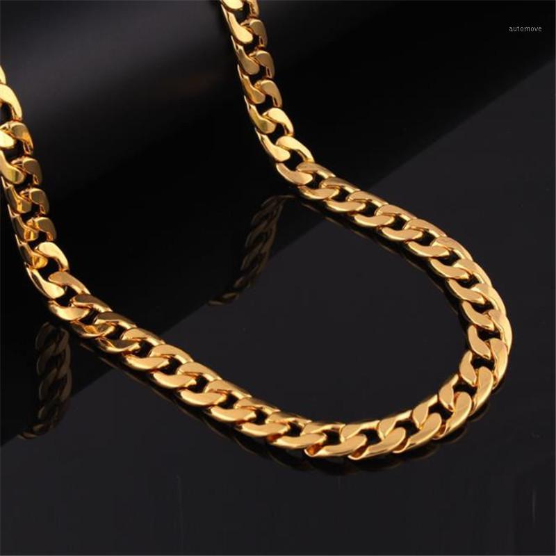 

18/20/22/24/26/28/30 inch Modern Men's Stainless Steel Gold Filled Chain Necklace Hip Hop rock Necklace1