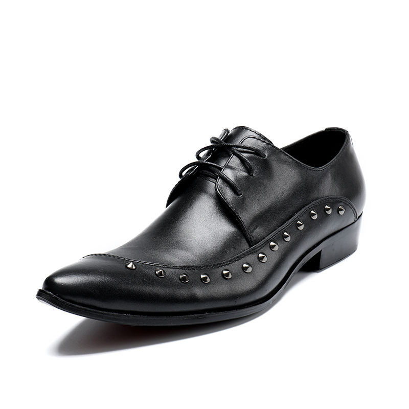 

Men's Business Casual Shoes Leather Brock Men's Shoes Carved England Korean Version of the Trend Dress Wedding, Black