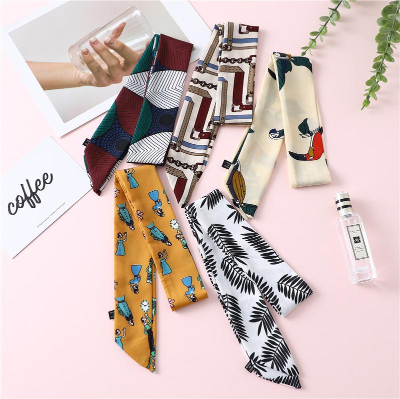 

Designer 2020 Silk Skinny Bag Scarf for Women Print Neck Scarves Head Band Long Ribbon Hairband Scarfs Accessories