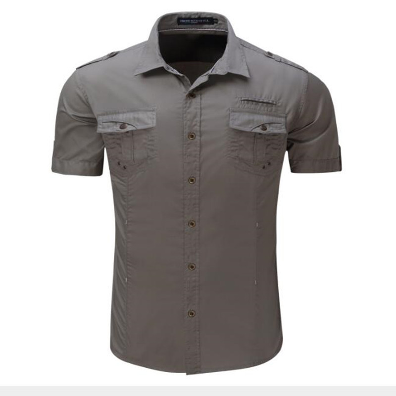 

2021 Men' New Short-sleeve Cargo Casual Cotton Shirts Shirt Working Outdoors Ljy4, Games