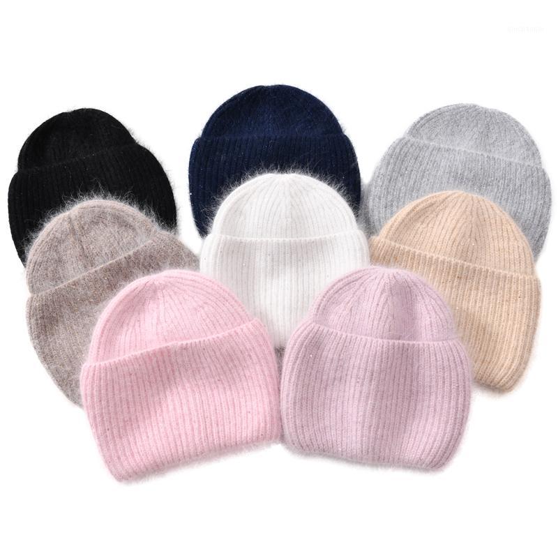 

Autumn Winter Hair Winter Hat Warm Beanies Hats Casual Women Solid Adult Cashmere Knitted Beanie Hat with Bright Wire1