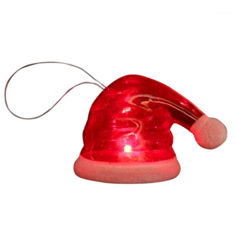 

LED Light Up Christmas Pendant Decorative Hanging Drop Ornaments Christmas Stocking Hat Hanging Ornament Party supplies n1