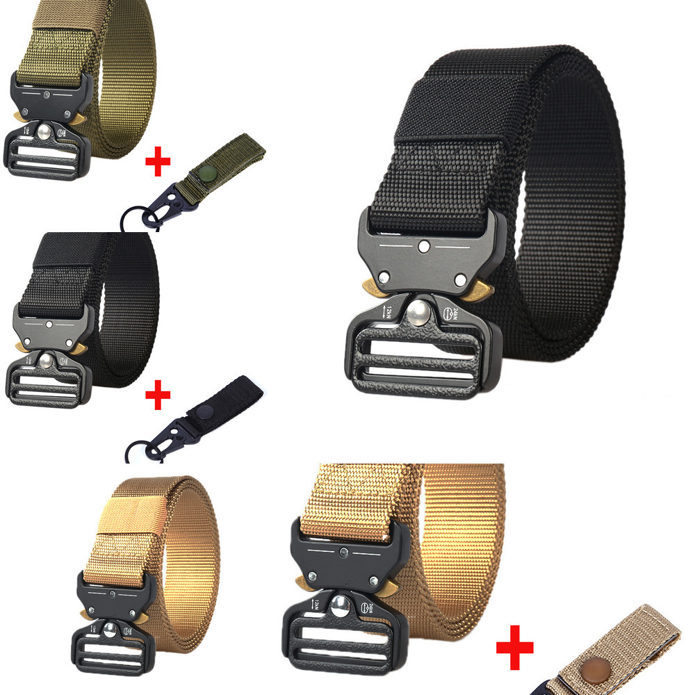 

2021New Military Tactical Belt Army Nylon Belt Metal Buckle Men Waistband Heavy Duty Waist Belt Police Hunting Training Accessories