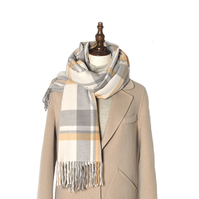 

2021 New Classic Brand Imitation Cashmere Scottish Plaid Men and Women Winter Fashion Casual Warm Scarf 3ldq