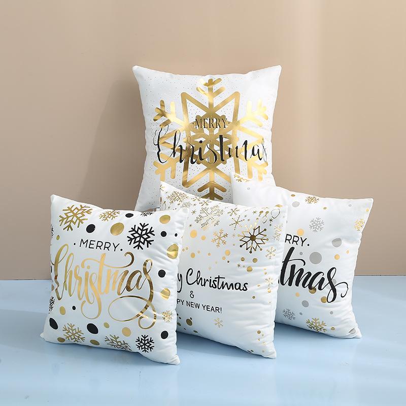

Christmas Cushion Cover Xmas PillowCase Christmas Decorations for Home Navidad Decors Elk and Snowflake Happy New Year 2020 2021