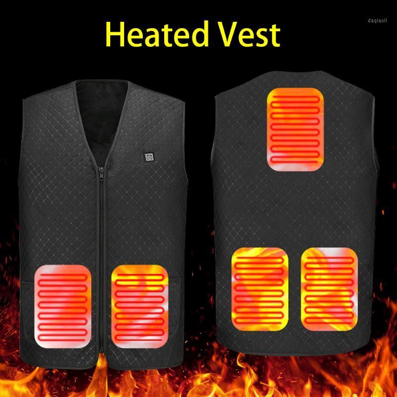 

Unisex Outdoor Camping Adjustable Temperature Electric Warm USB Charging Sleeveless Autumn Winter Washable Heated Vest Hunting1, As pic