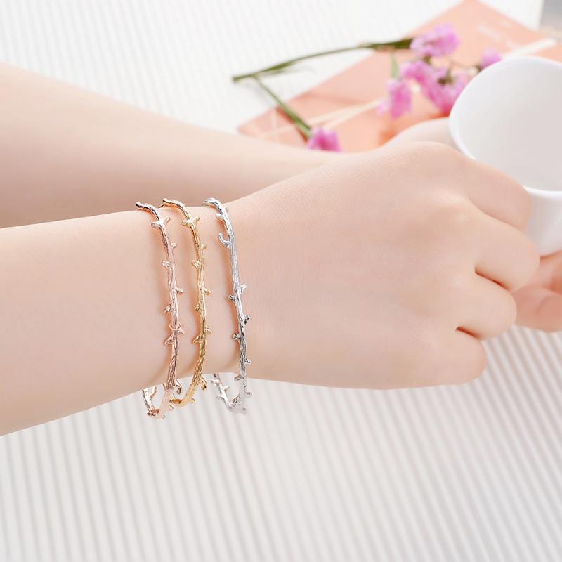 

Women Simple Arm Vintage Open Bangle Tree Branches Wristband