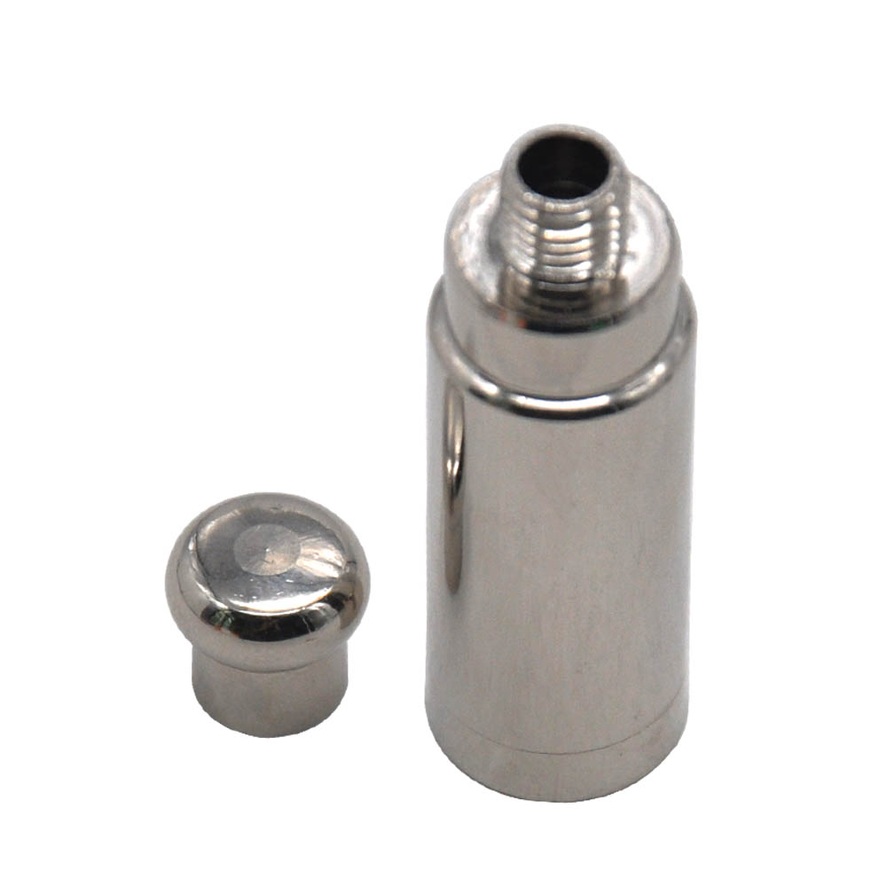 

HONEYPUFF Stainless Steel Snuff Bottle Pill Box 6ML Silver Snuff Bullet Sniffer Dispenser Mini Portable Snuff Snorter Pipe Smoking Accessory
