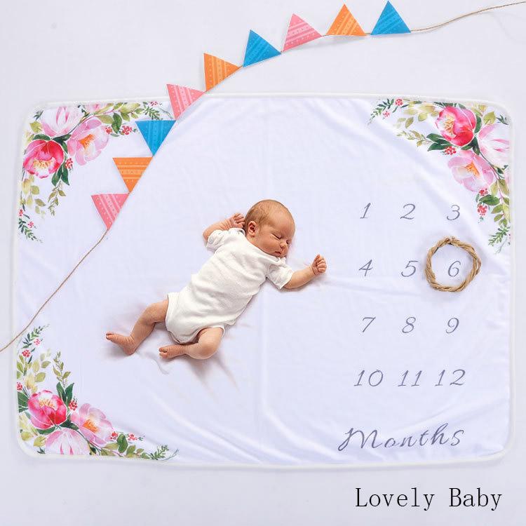 

Baby Blanket Printed Polar Fleece Baby Milestone Blanket Photography Props Micro Fleece Newborn Photography, See chart