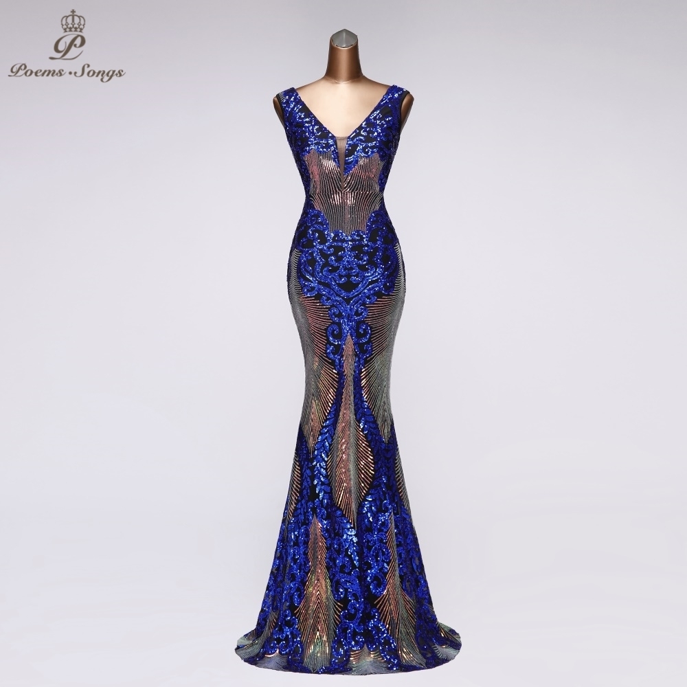 

Sexy Elegant party dress mermaid Evening dress prom dresses robe de soiree vestidos de festa sukienki wieczorowe 201114, Color as photos