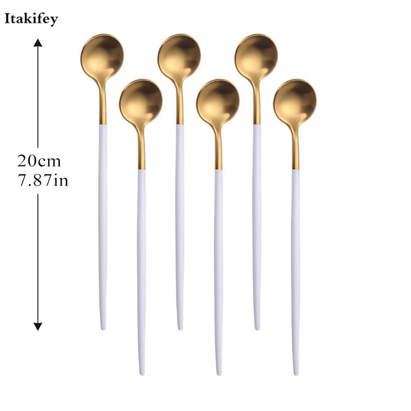 

stainless steel mixing Stirring spoon creative long handle Thicken small spoon dessert coffee ice spoons cutlery tableware