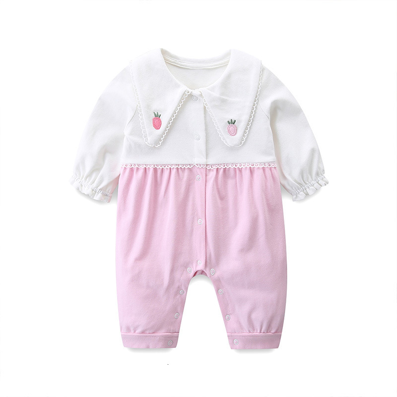 

2021 New Baby Spring Rompers Infant Girls Princess Christening Baptism Party Wedding Clothes 0-2y D5wr, Pink