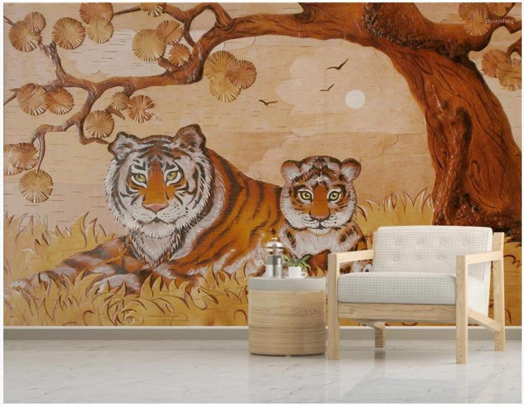 

Wallpapers 3d Wallpaper Custom Po Modern Tiger Forest Background Home Decor Living Room Wall Murals For Walls 3 D