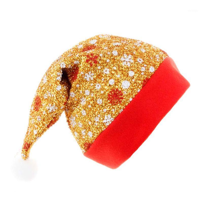 

4pcs Christmas Santa Claus Hat Unisex Xmas Snowflake Cap for Holiday Decoration D08D1