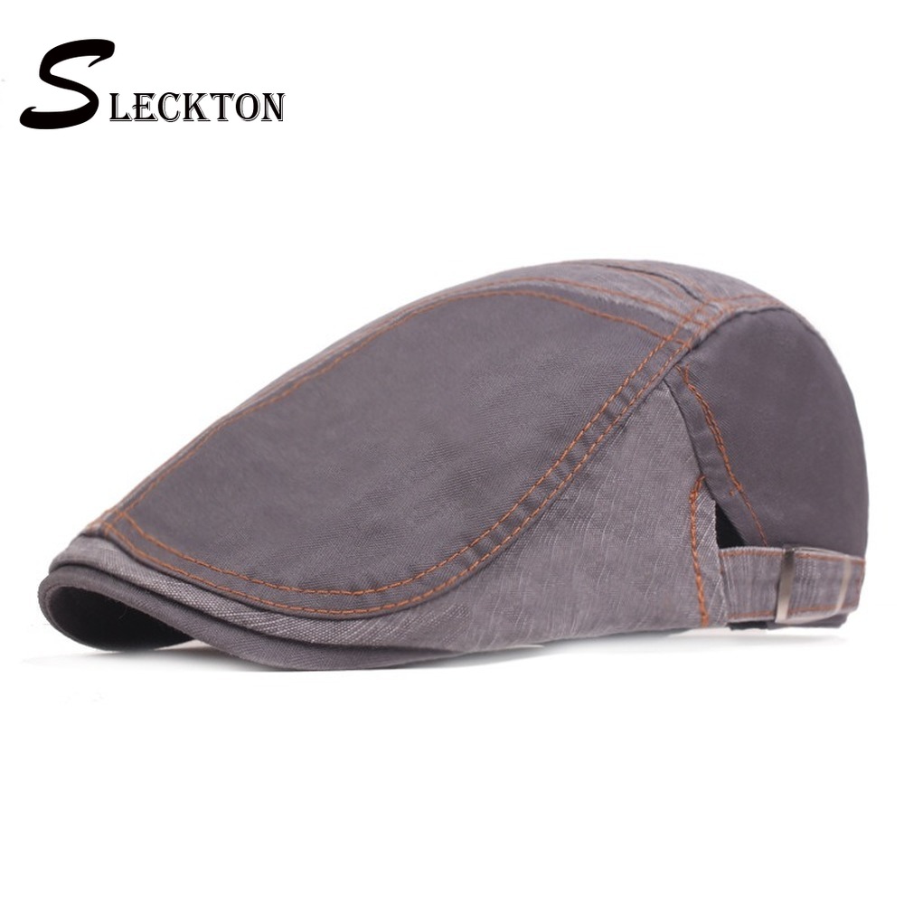 

STOCKTON Men Cotton Beret caps for men's Retro France Casquette Casual Newsboy Cap Sun Hat Unisex Patchwork Cowboy Hats, Black
